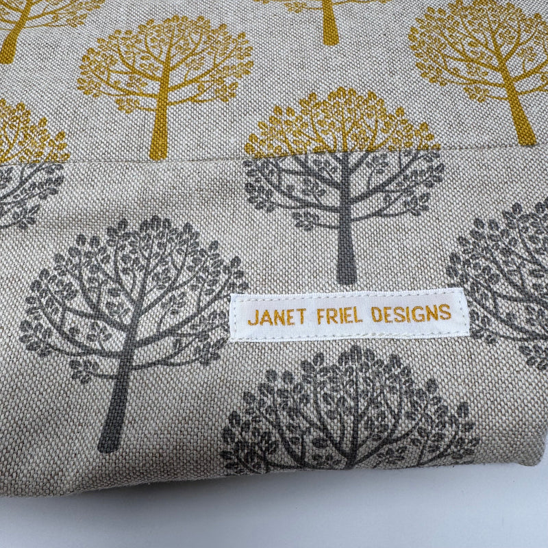 Into the Woods Project Bag – Large (Natural/Mustard Trees with Natural/Grey Trees Base)