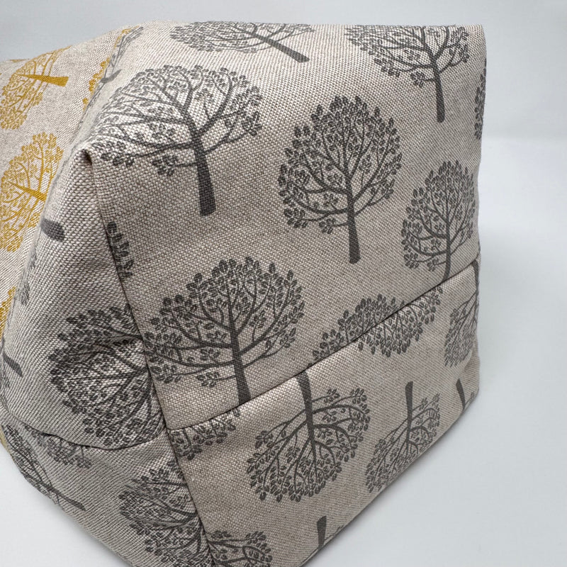 Into the Woods Project Bag – Large (Natural/Mustard Trees with Natural/Grey Trees Base)