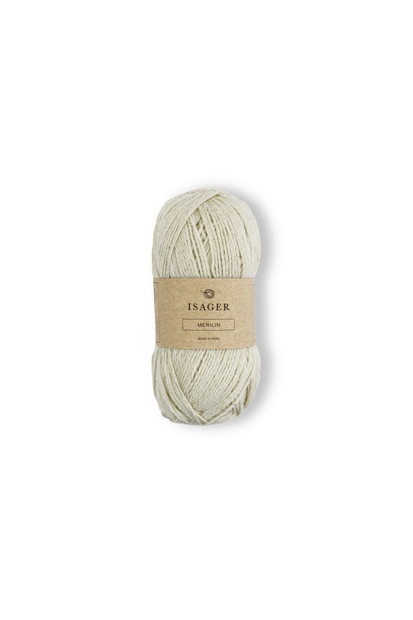 Isager Merilin Yarn UK Wool linen sport weight 4-ply shade 0
