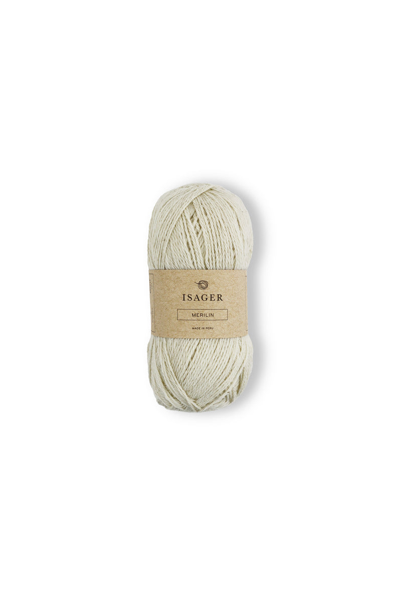 Isager Merilin Yarn UK Wool linen sport weight 4-ply shade 0