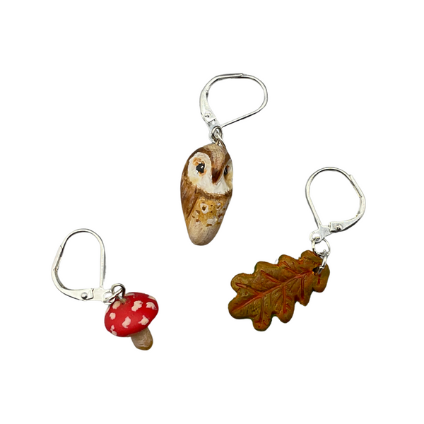 Hand Made Stitch Markers by Janet Friel Designs - “Into The Woods”