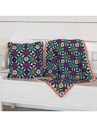 Liquorice Rose Blanket and Cushion Pattern by Emma Leith