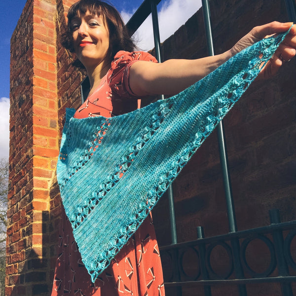 Sea Thistle Shawl Pattern by Kat Goldin