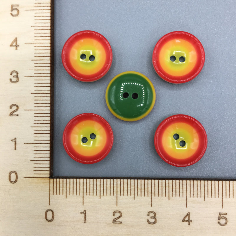 Colourful Circular Button (lime/orange/red) B002